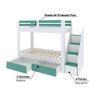 Beliche Infantil Star Plus com 2 Gavetas Branco/Verde - Casatema - 4