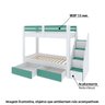 Beliche Infantil Star Plus com 2 Gavetas Branco/Verde - Casatema - 2