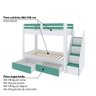 Beliche Infantil Star Plus com 2 Gavetas Branco/Verde - Casatema - 3