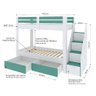 Beliche Infantil Star Plus com 2 Gavetas Branco/Verde - Casatema - 5