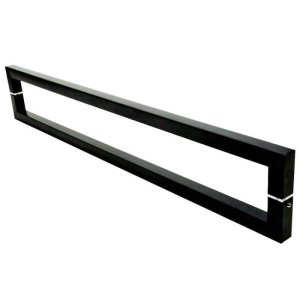 Puxador Portas Duplo Aço Inox Preto Slin 1,5 m para portas: pivotantes/madeira/vidro temperado/