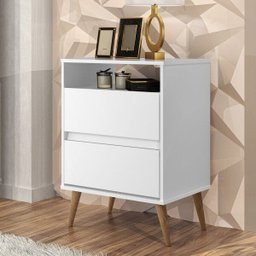 Mesa de Cabeceira 2 Gavetas Lotus J&A Móveis - 1