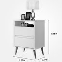 Ver imagem 3 de Mesa de Cabeceira 2 Gavetas Lotus J&A Móveis