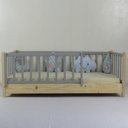 Ver imagem 1 de Cama Infantil Solteirão Base Colorida Madeira Maciça Pinus Grade Vertical