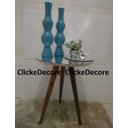 Ver imagem 4 de Mesa de canto tampo 50 cm Lateral Apoio Redonda Tampo MDF com Espelho Pe Palito Tripe Alt 70 Cm - OF