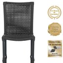 Ver imagem 5 de 7 Cadeiras de Jantar Cannes de Alumínio Pintura Preta Trama Preto