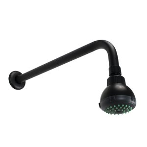 Ducha Chuveiro Redonda Preto em Abs com Cano de Parede
