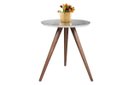 Ver imagem 1 de Mesa de canto tampo 50 cm Cor Off White Com Espelho Pé Palito - OFF WHITE ESPELHO / PE 60 CM