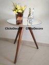 Ver imagem 5 de Mesa de Canto Tampo 50cm Cor Branca com Espelho Pé Palito - Branca Espelho / Pe 60cm
