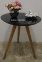 Ver imagem 3 de Mesa de canto tampo 60 cm várias cores e alturas - PRETA VIDRO / PÉS 70 CM