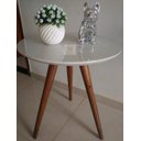 Ver imagem 2 de Mesa de canto tampo 45 cm com vidro várias cores e várias alturas - OFF WHITE VIDRO / PE 60 CM