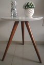 Ver imagem 3 de Mesa de Canto Tampo 45cm com Vidro Várias Cores e Várias Alturas - Branca Vidro / Pe 70cm