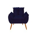 Ver imagem 4 de Kit 02 Cadeiras Poltronas Opala Suede Black Cor:azul Marinho