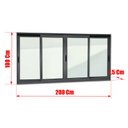 Ver imagem 4 de Janela Alumínio Elite 4 Folhas Moveis 100 x 200 V.Liso Preto Brimak