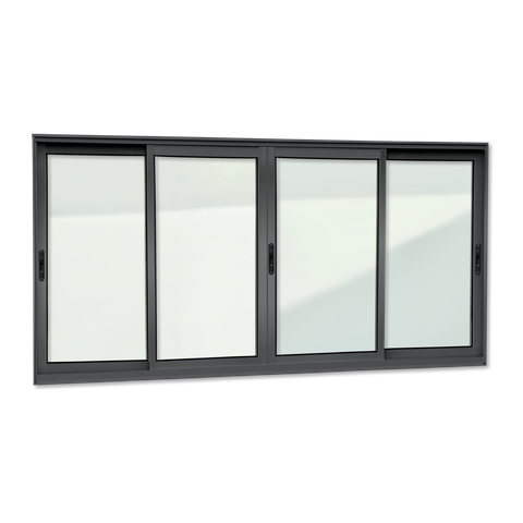 Janela Alumínio Elite 4 Folhas Moveis 100 x 200 V.Liso Preto Brimak