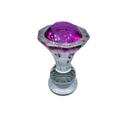 Castiçal para apoio de pedra diamante cristal decoração unha 9x5cm - 2