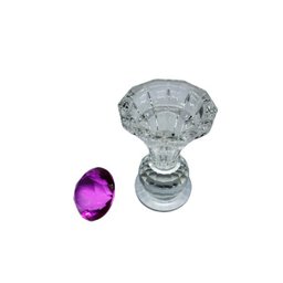 Castiçal para apoio de pedra diamante cristal decoração unha 9x5cm - 6