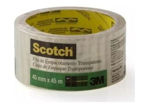 4 Fitas Adesivas Larga Empacotamento Scotch 3m Transparente - 3