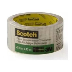 4 Fitas Adesivas Larga Empacotamento Scotch 3m Transparente - 3