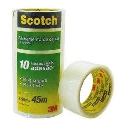 4 Fitas Adesivas Larga Empacotamento Scotch 3m Transparente - 1