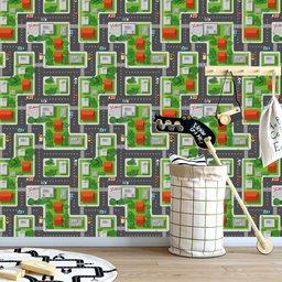 Papel de Parede Adesivo Cidade e Pista de Carrinhos 3m - 5