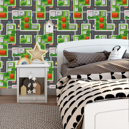 Papel de Parede Adesivo Cidade e Pista de Carrinhos 3m - 2