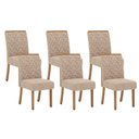 Ver imagem 1 de Kit 6 Cadeiras Sala Jantar Esther 6 Un Nature/linho Creme - Henn