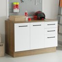 Ver imagem 1 de Balcão Multiuso 120cm 2 Portas 3 Gavetas Agata Madesa