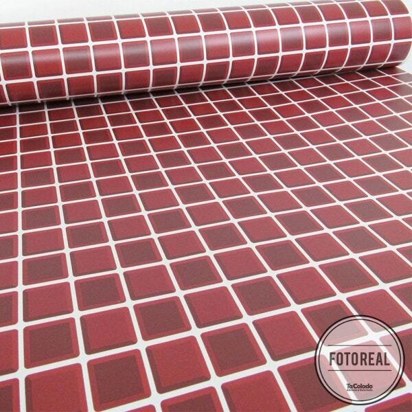 Black November - Papel de Parede Pastilha para Cozinha 3D Vermelho - 0,58 x 3,00m - 2