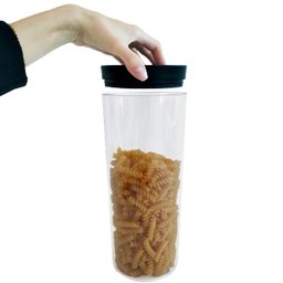 Pote Hermético De Plástico Porta Mantimentos 2,5L Transparente Com Tampa Preta UZ - 4