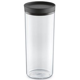 Pote Hermético De Plástico Porta Mantimentos 2,5L Transparente Com Tampa Preta UZ - 1