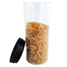 Pote Hermético De Plástico Porta Mantimentos 2,5L Transparente Com Tampa Preta UZ - 2