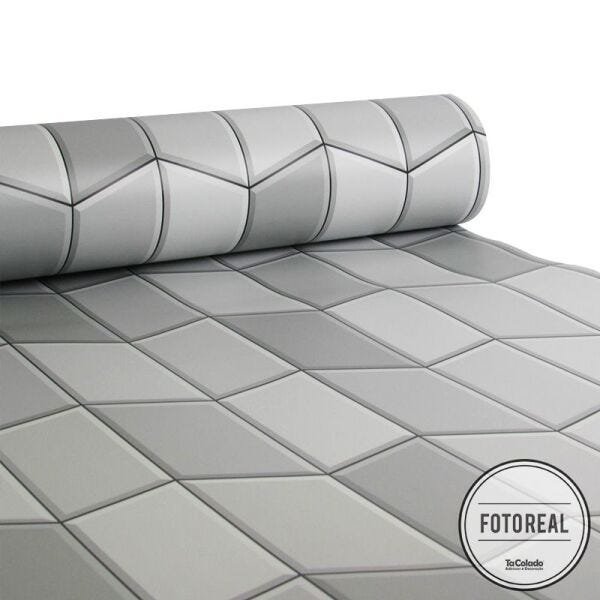Black November - Papel de Parede Azulejo para Cozinha Tile Cinza - 0,58 x 3,00m - 2