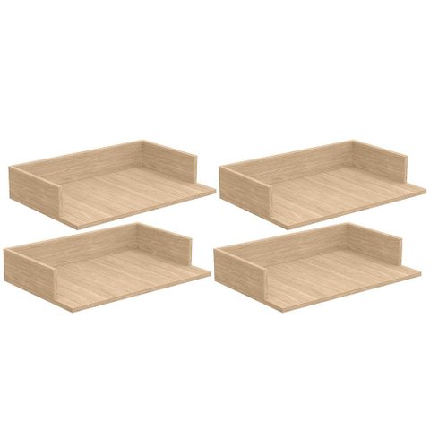 Kit 04 Suportes Suspensos para Micro-Ondas Forno 60x40 cm Class L03 Amadeirado - Lyam Lyam Decor