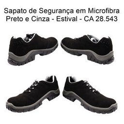Sapato de Segurança em Microfibra Preto e Cinza Estival - 44 - 3