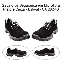 Sapato de Segurança em Microfibra Preto e Cinza Estival - 44 - 7