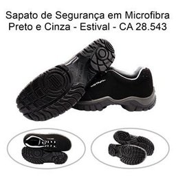 Sapato de Segurança em Microfibra Preto e Cinza Estival - 44 - 8