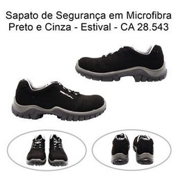 Sapato de Segurança em Microfibra Preto e Cinza Estival - 44 - 6