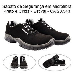 Sapato de Segurança em Microfibra Preto e Cinza Estival - 44 - 4