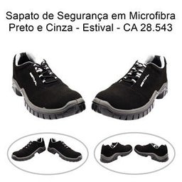 Sapato de Segurança em Microfibra Preto e Cinza Estival - 44 - 5