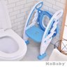 Assento Redutor com Escada Bebê Vaso Sanitário +3 Anos Até 50 Kg Dobravel Portátil New Style - Azul - 4