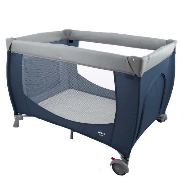 Berço de Bebê Portátil Com Trocador Mosquiteiro Compacto Para Viagem Stelle Infanti - Azul - 7