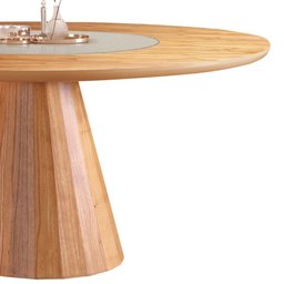 Mesa de Jantar Allure Vidro Centro com 6 Cadeiras Valença Linho Off White 130x130 - 4