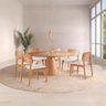 Mesa de Jantar Allure Vidro Centro com 6 Cadeiras Valença Linho Off White 130x130 - 2