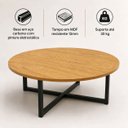 Ver imagem 4 de Mesa de Centro Decorativa Mesa de Apoio para Sala de Estar Redonda 80cm Madeira MDF