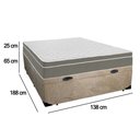 Ver imagem 3 de Cama Box Baú Casal Suede + Colchão Sereneprime Molas Ensacadas 138x188x69 Bege