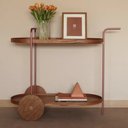 Ver imagem 3 de Carrinho Bar Adega Prateleiras Laminada Base Aço Rose Gold