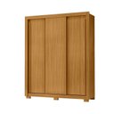 Ver imagem 2 de Guarda Roupa com Portas de Correr 3 Portas 2 Gavetas Saint 156cm Marrom/Carvalho Americano