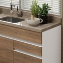 Ver imagem 7 de Balcão Gabinete de Pia Armário de Cozinha 150 cm 2 Gavetas 2 Portas (Sem Tampo e Pia) Branco/Rustic Glamy Madesa