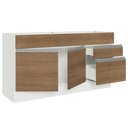 Ver imagem 5 de Balcão Gabinete de Pia Armário de Cozinha 150 cm 2 Gavetas 2 Portas (Sem Tampo e Pia) Branco/Rustic Glamy Madesa
